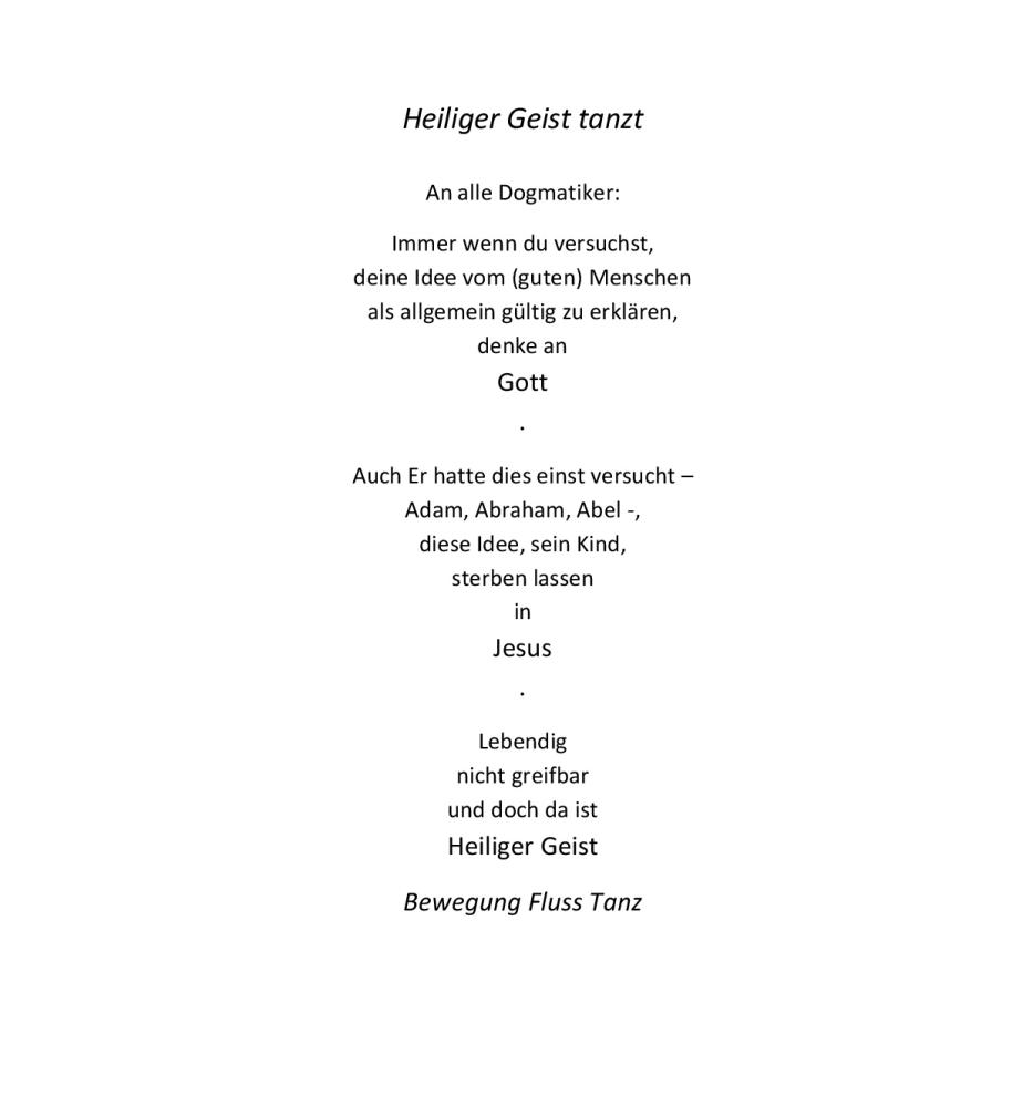 Heiliger Geist tanzt Heiliger Geist tanzt
